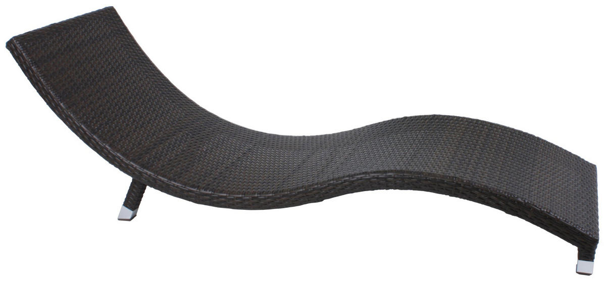 SONNENLIEGE Alice 2er Set Coffee Kunststoff Gartenliege Wellig - Mokka, Kunststoff (59/62/185cm) - DELUKE