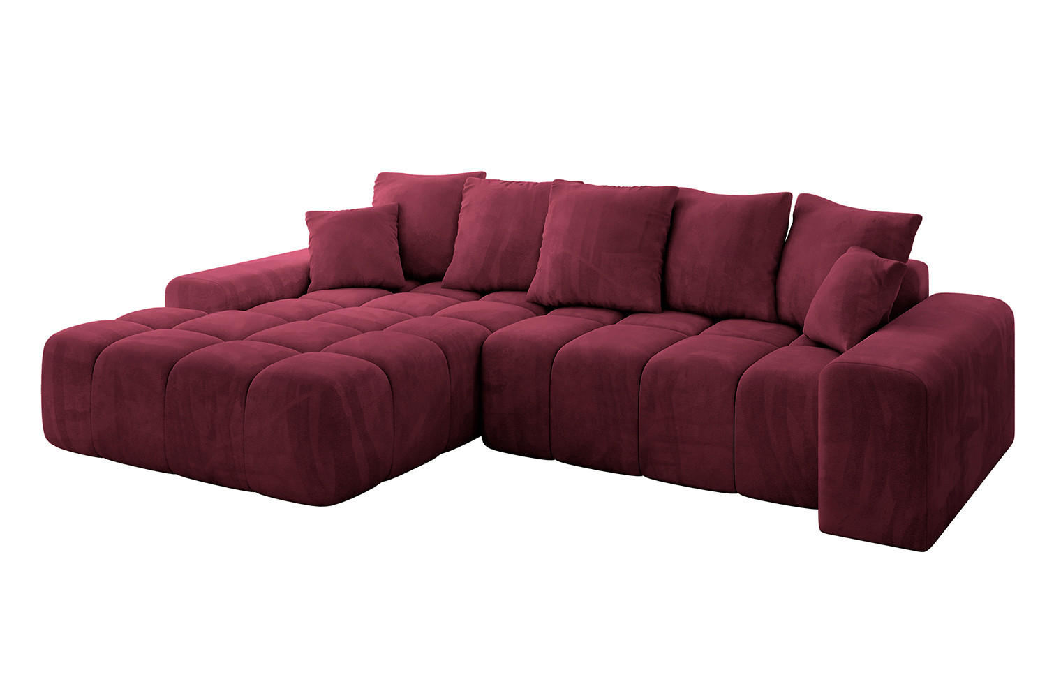 ECKSOFA Ottomane Links ENSI-L - 267x164x88 cm Bordeaux - Bordeaux, Holzwerkstoff/Kunststoff (267/164cm) - ALTDECOR