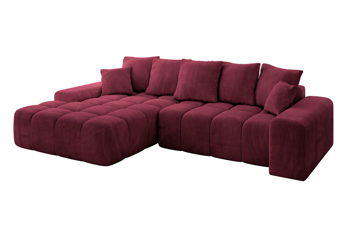 ECKSOFA Ottomane Links ENSI-L - 267x164x88 cm Bordeaux - Bordeaux, Holzwerkstoff/Kunststoff (267/164cm) - ALTDECOR