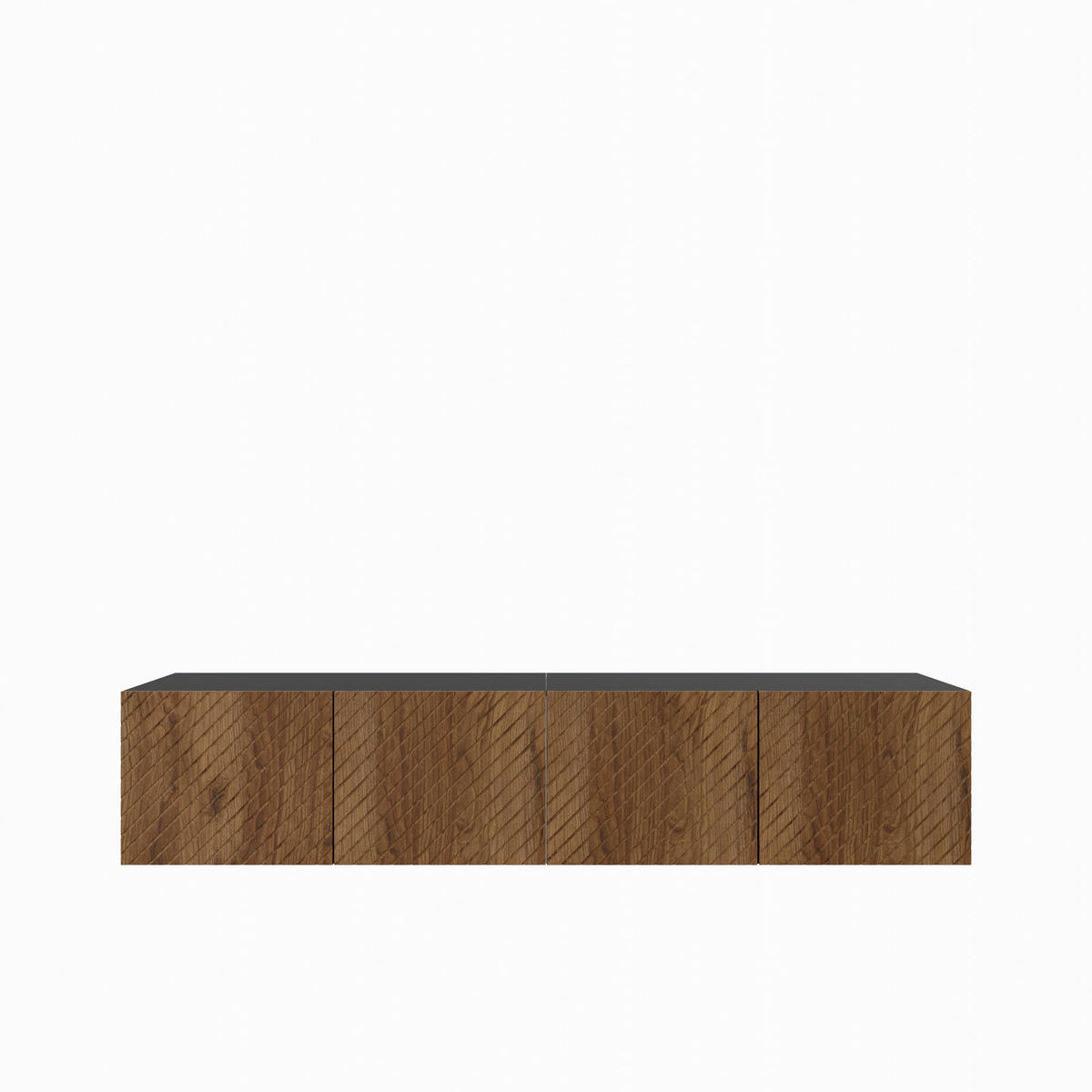TV-SCHRANK Nicole 200 cm (2x100) viertürig, schwarz, catania - Schwarz/Braun, Kunststoff (200/41/41cm) - Margaret Hadas24