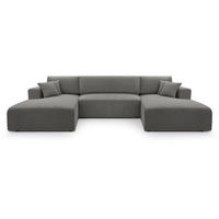 WOHNLANDSCHAFT Corso U 365 cm grau - Schwarz/Grau, Textil (364/84/187cm) - Beautysofa