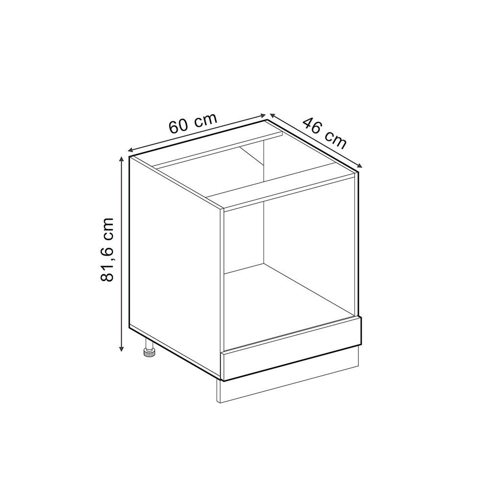 Thumbnail - Vicco Herdumbauschrank, Schwarz Hochglanz, Anthrazit, Holzwerkstoff, 1 Fächer, Rechteckig, 60x81.6x46 cm, Küchen, Küchen...
