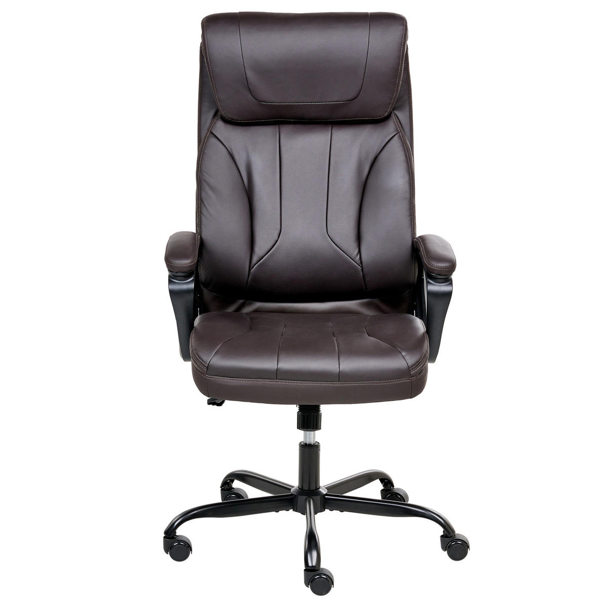 CHEFSESSEL Kunstleder Dunkelbraun Proud - Dunkelbraun, Kunststoff (66/115/66cm) - Beliani