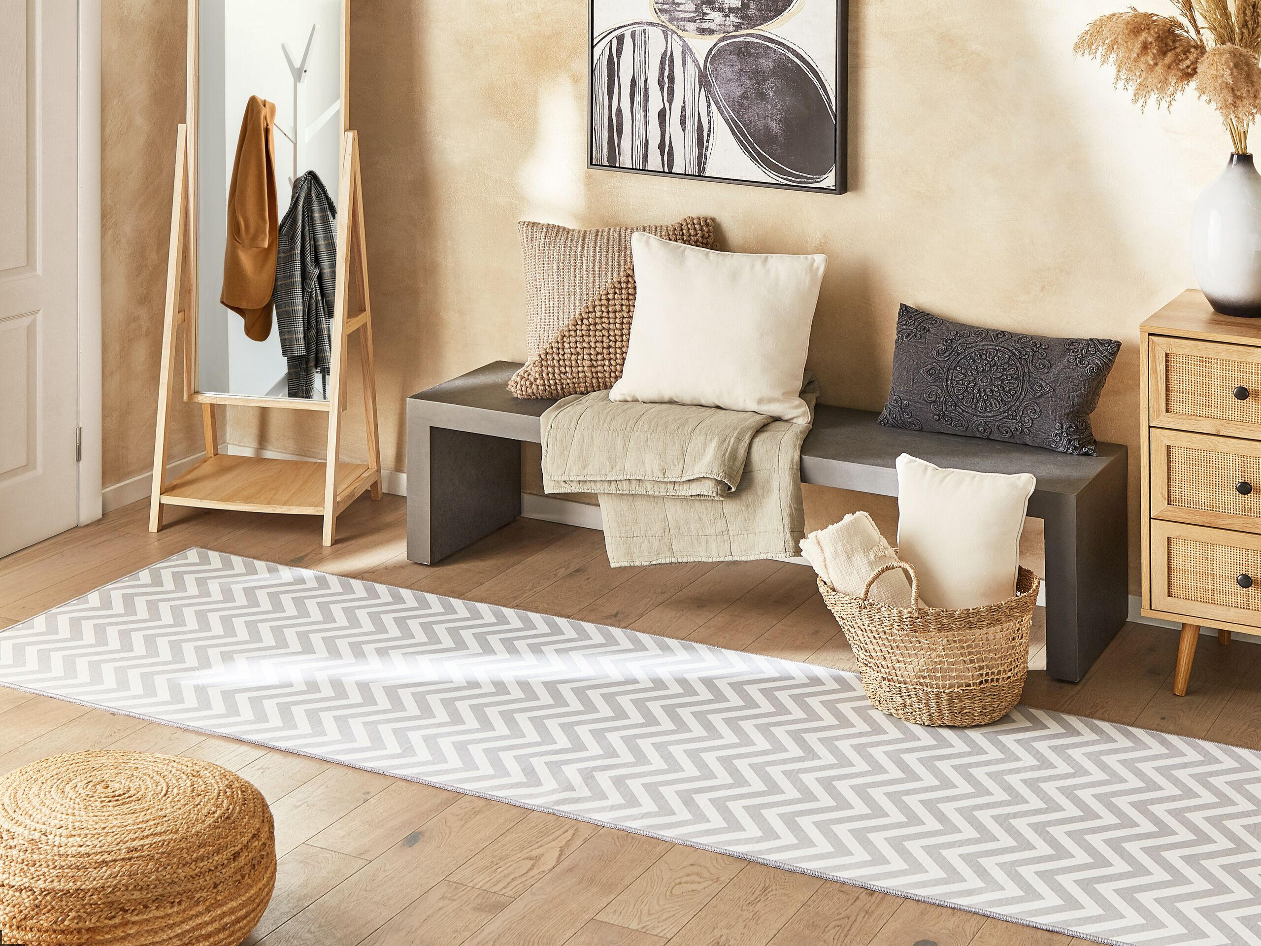 TEPPICHLÄUFER Saikheda 240/80 cm - Weiß, Kunststoff (80/240cm) - Beliani