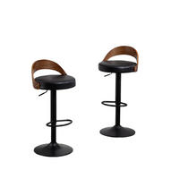 BARHOCKER,2ER-SET,BARSTÜHLE 360° drehbar,höhenverstellbar,Schwarz - Schwarz, Metall (42/77/42.5cm) - LVHOM