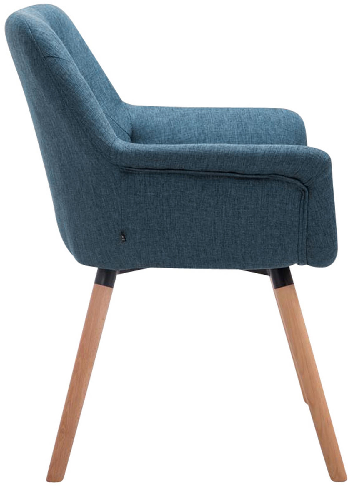 ARMLEHNENSTUHL Stoff blau - Blau/Eukalyptusholzfarben, Holz/Textil (67/83/60cm) - CLP