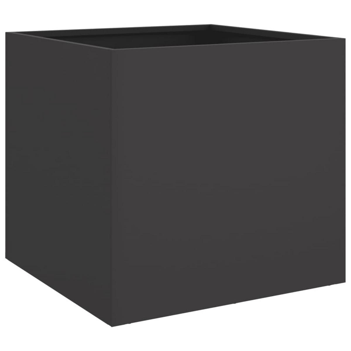 PFLANZKÜBEL 2er Set Schwarz 49/47/46 Cm Stahl - Schwarz, Metall (49/46/47cm) - vidaXL