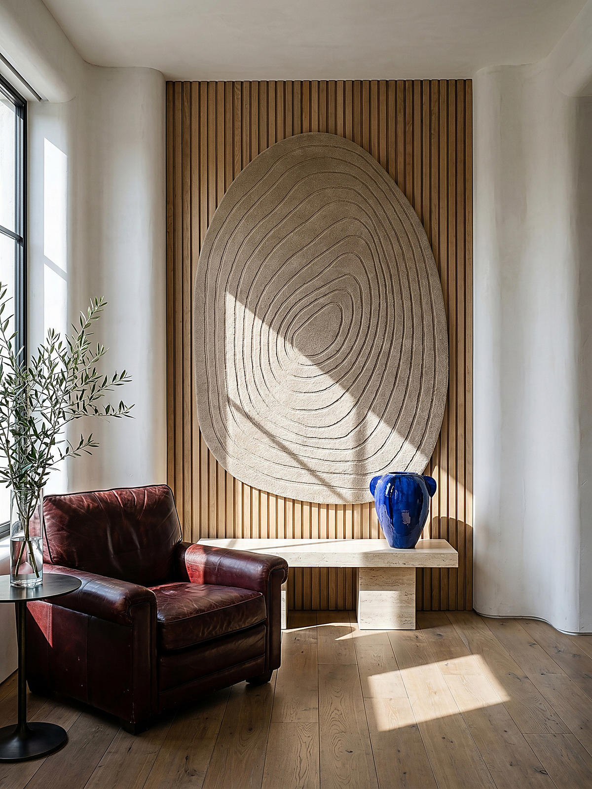 TEPPICH aus Wolle Handgefertigt, Organische Ei-Form, Hoher und niedriger Flor Beige Oval 160x230 - Beige, Textil (160/230cm) - KADIMA DESIGN