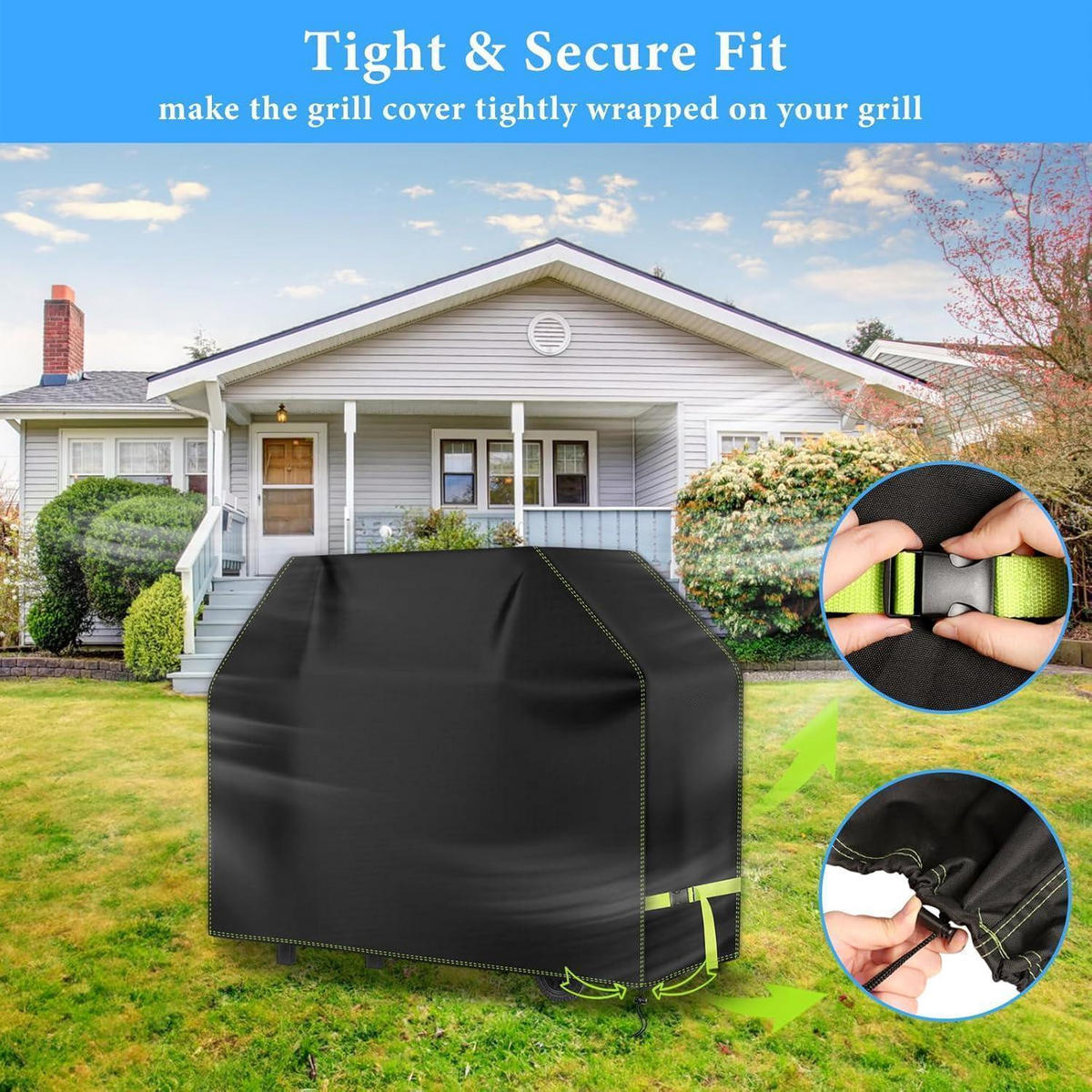GRILL Abdeckhaube 147 x 61 x 122 cm wetterfest 420D Oxford - Schwarz, Kunststoff (61/122/147cm)