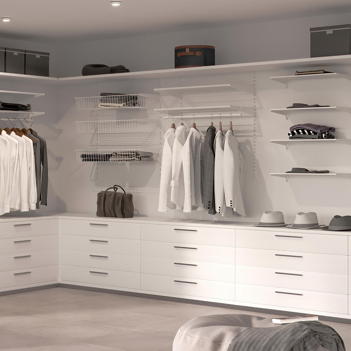 WANDBEFESTINGGUNGSPROFILEN Jagmet Doppelnut mit 32mm Abstand, Länge 951mm, Stahl, Weiß lackiert 10er-set - Weiß, Metall (1.2/3/95.1cm) - EMUCA