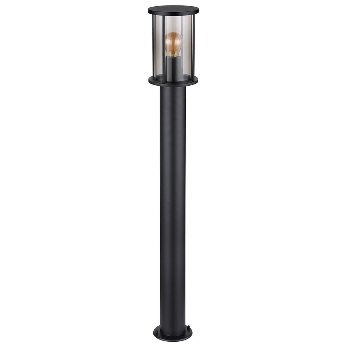 LED AUSSENLEUCHTE Edelstahl Schwarz - Schwarz, Glas (14.3/14.3/100cm) - Globo Lighting