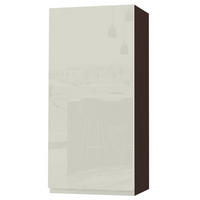 HÄNGESCHRANK Florence W4/45 Lava / RAL 1013 perlweiß HG 45 / 32,5 / 96cm - Türanschlag links - Dunkelgrau/Weiß Hochglanz, Holz/Holzwerkstoff (45/96/32.5cm) - Feldmann-Wohnen