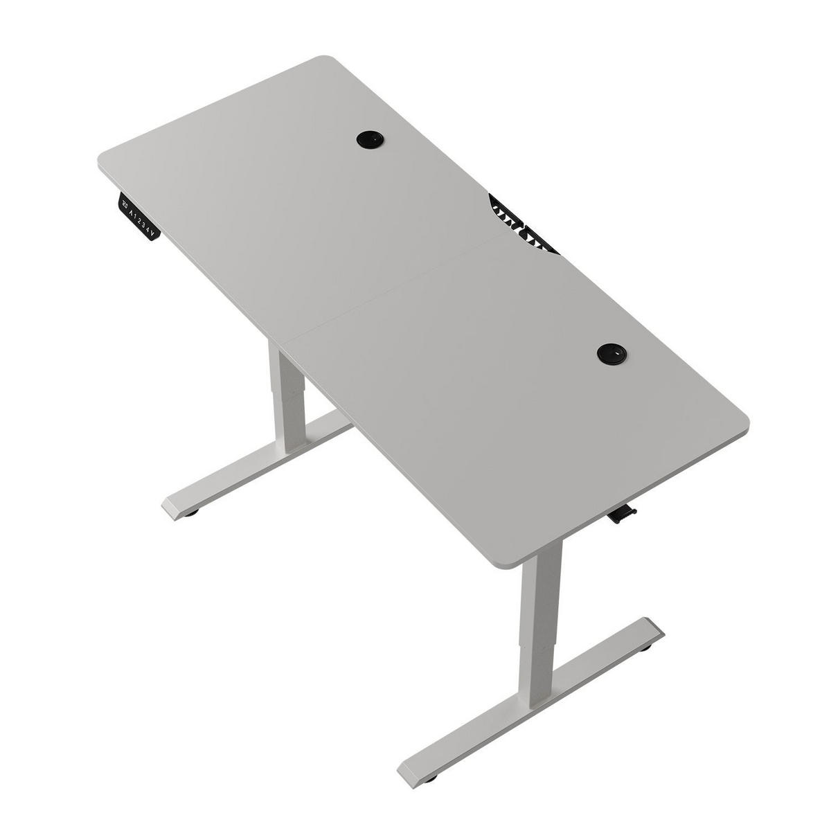 SCHREIBTISCH Office Stand weiß 140x60 cm höhenverstellbar - Weiß, Holz (60/140/117cm) - Juskys