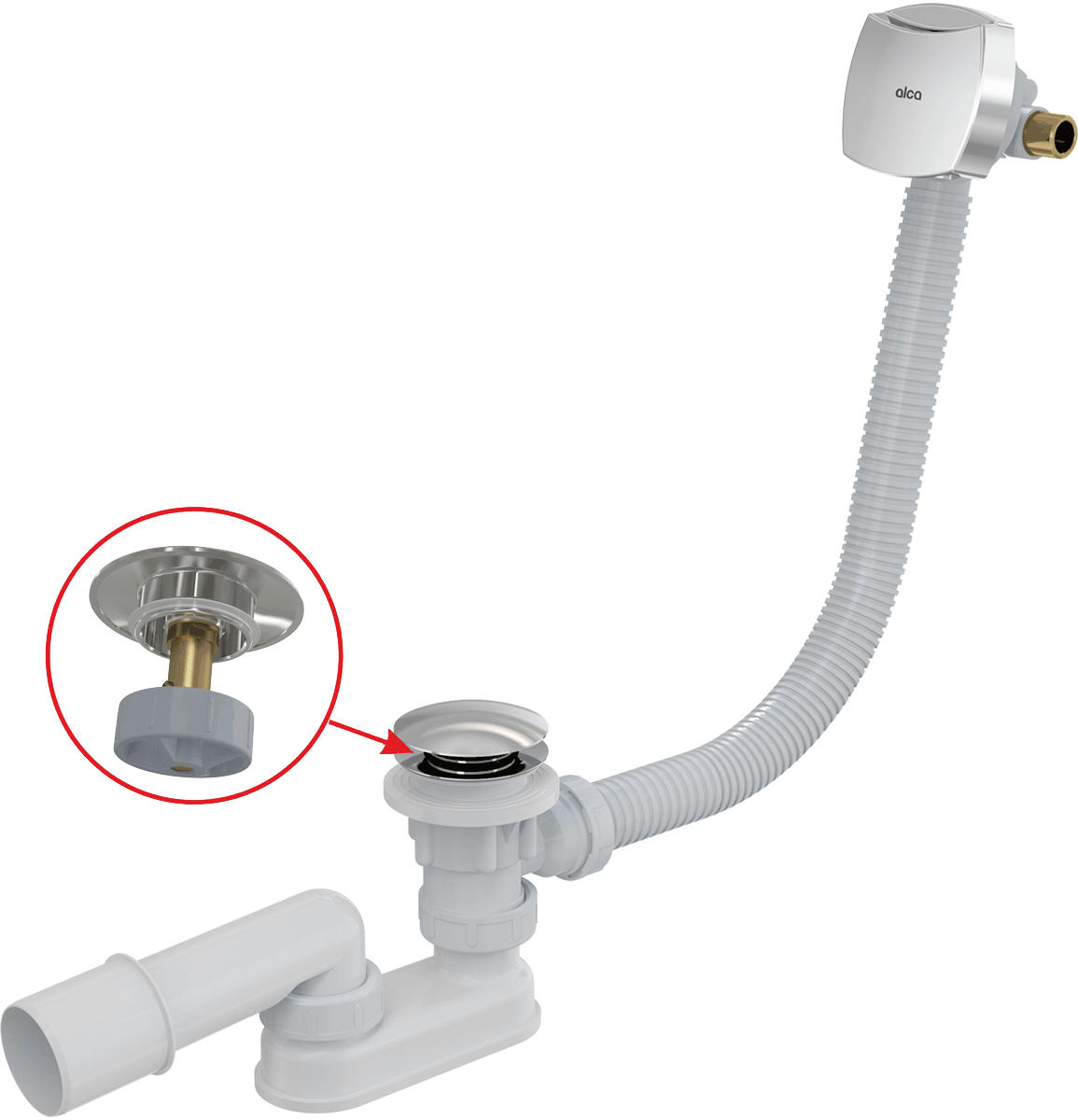 Alcadrain Badewannen Chrom 21x9.5x38 cm