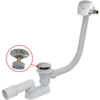 BADEWANNEN Ab- und Überlaufgarnitur CLICK/CLACK mit Füllfunktion, verchromt, 57 cm - Chromfarben, Metall (21/9.5/38cm) - Alcadrain