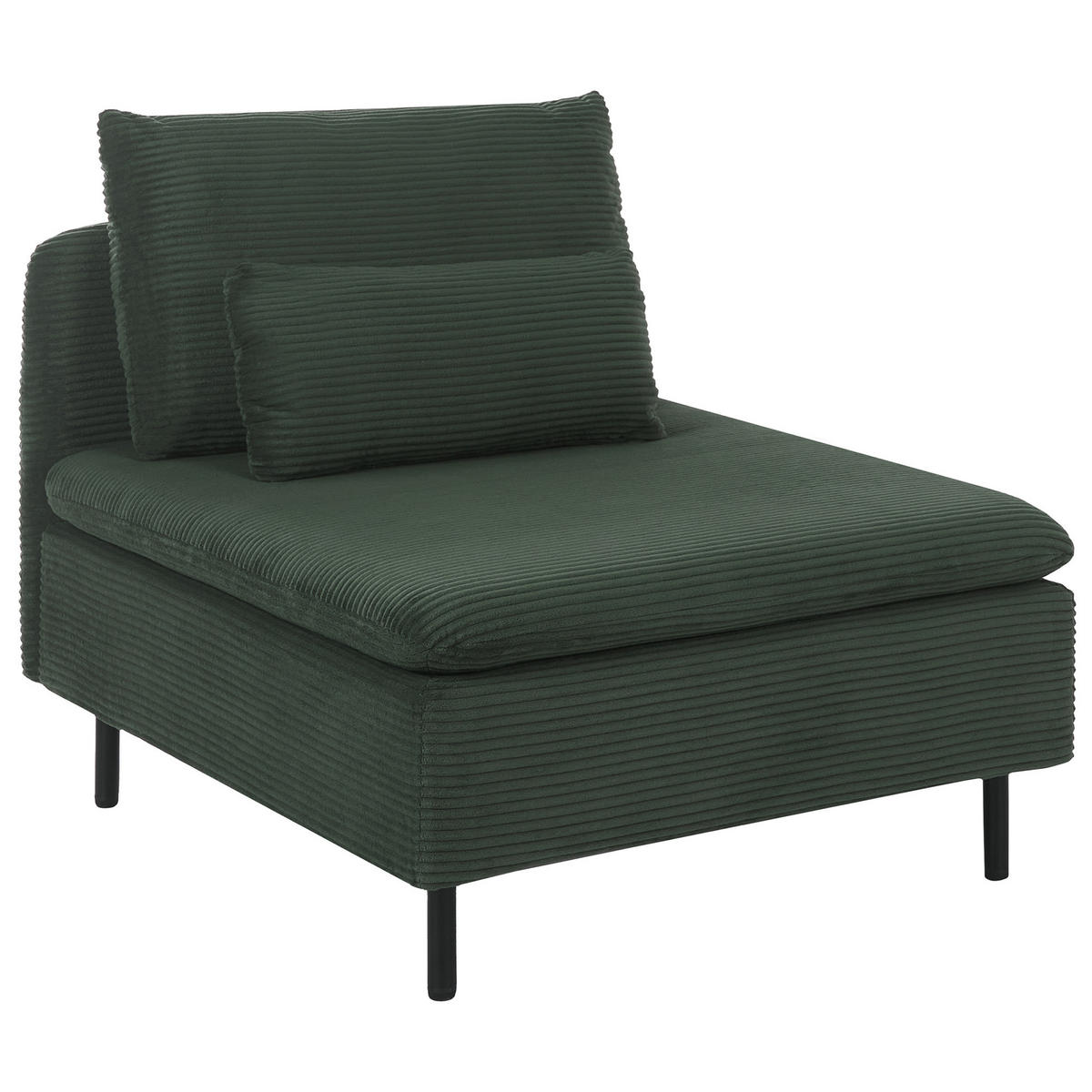 MODULÁRNÍ POHOVKA 4-místná Tvar U Tmavě zelená Manšestr Egeris - zelená barva, textil (346/80/149cm) - Beliani