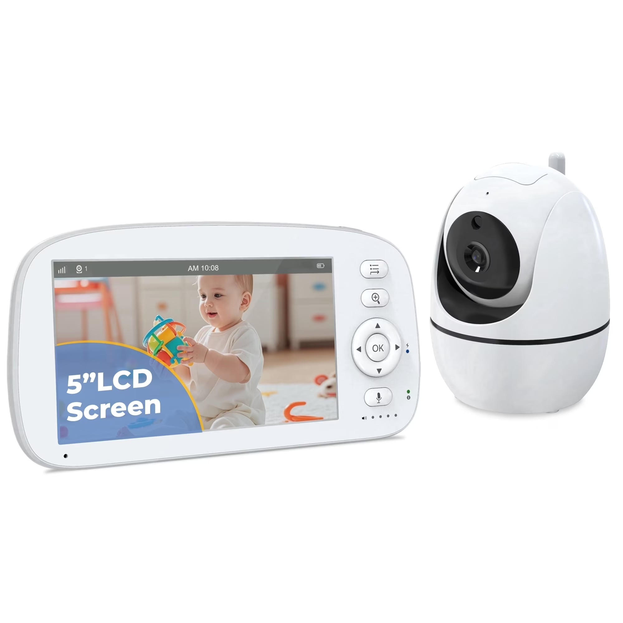 BABYPHONE 5-Zoll Videoüberwachung, Weiß - Weiß, Kunststoff - Kaket