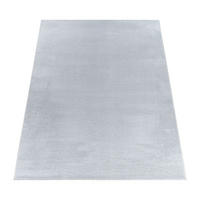 TEPPICH Kurzflor Unifarben Wohnzimmer schmutzabweisend Grau Rechteckig 120x160 - Grau, Textil (120/160cm) - KADIMA DESIGN