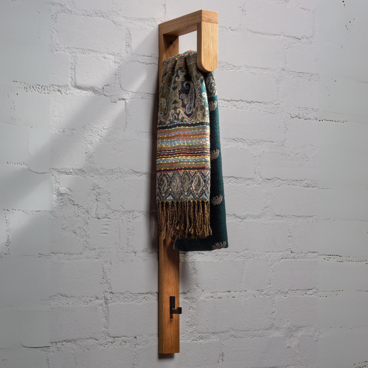 WANDGARDEROBE Woody, schwarze Eiche und schwarzes Metall, 20/5/85 cm - Beige, Holz (5/85/20cm) - WOODEK