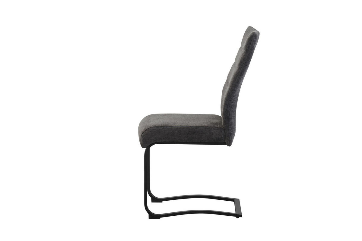 SCHWINGER-STUHL 2er Set Stockholm Stühle in Anthrazit - gemütliches Design - B/H/T: 43x98x59 cm - Anthrazit, Textil (59/98/43cm)