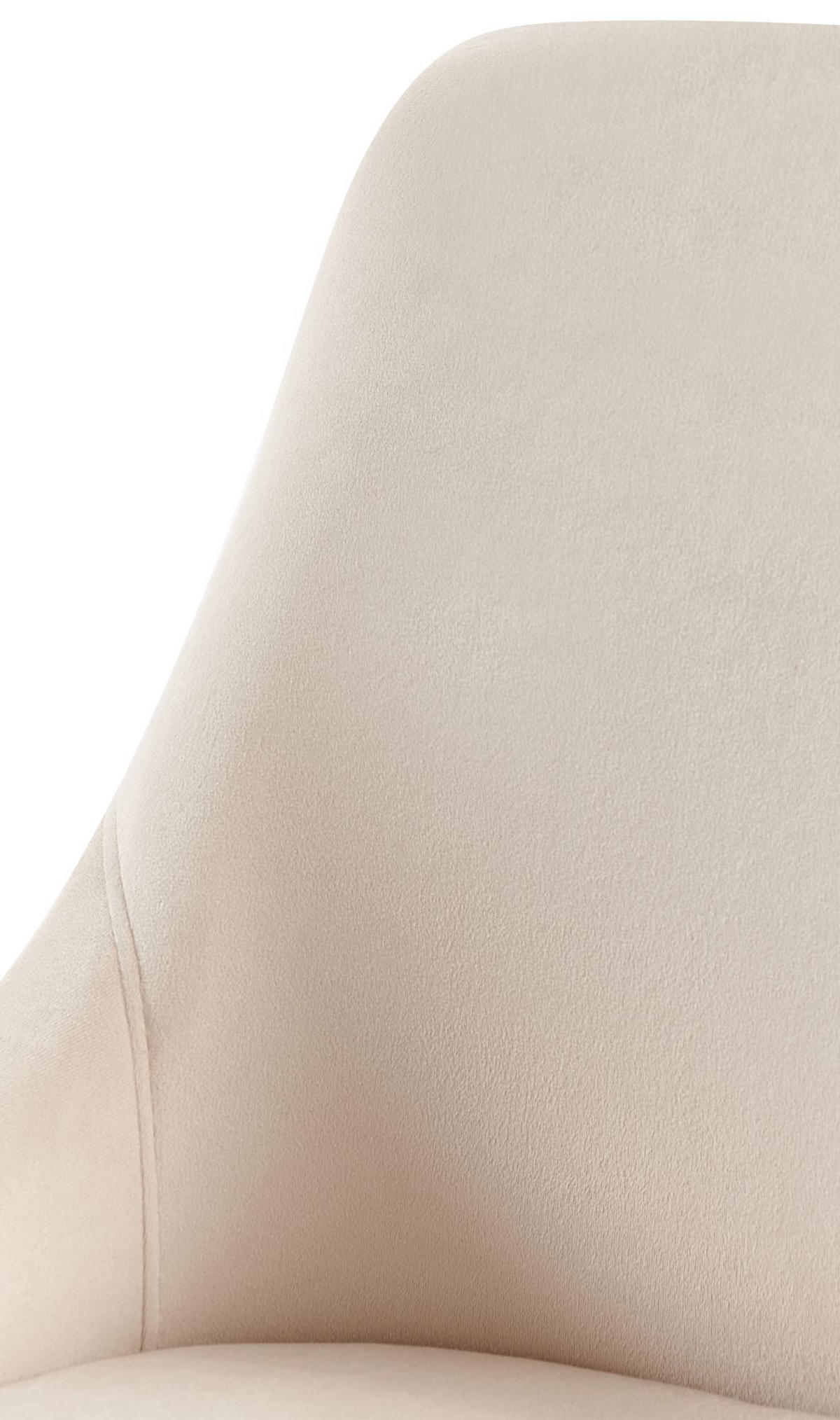 STUHL Samt Creme - Creme/Schwarz, Textil (50/86/53cm) - CLP