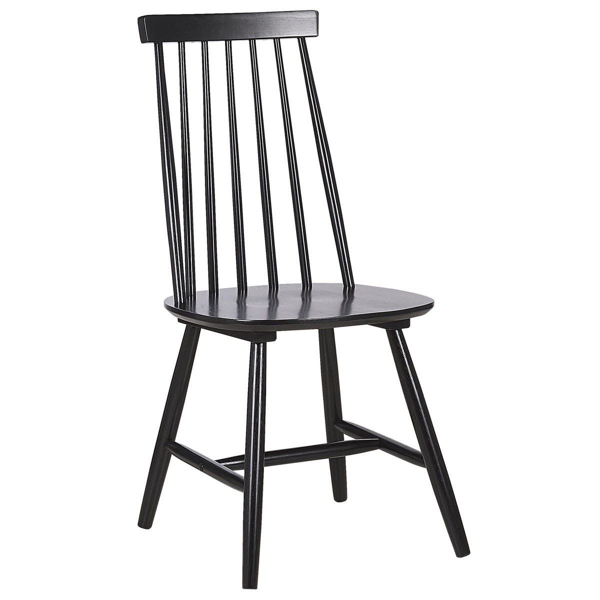 ESSZIMMERSTUHL 2er-Set Gummibaumholz Schwarz Burbank - Schwarz, Holz (45/95/44cm) - Beliani
