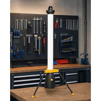 LED-TURM-BAUSTRAHLER - 360° Lichtauslass für Innen- und Außenbereich, dimmbar, 110cm hoch - Gelb/Schwarz, Kunststoff (57/57/113cm) - Northpoint
