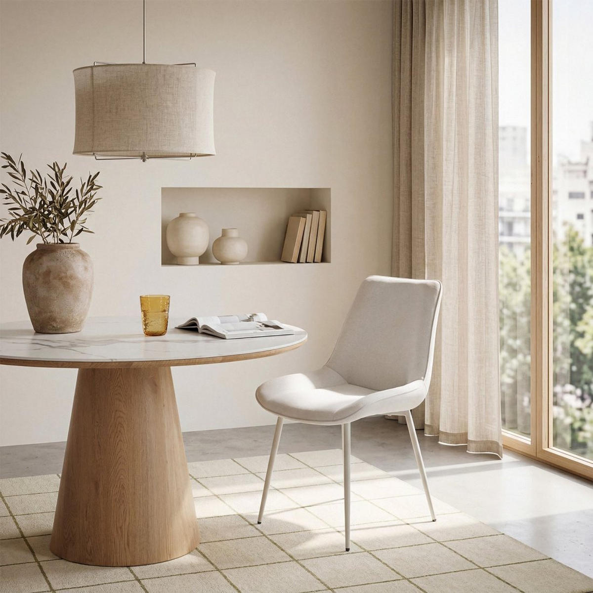 ESSZIMMERSTUHL Niro Beige 50 cm x 86 cm 4er-Set - Beige, Textil (50/86/58cm) - Klast Home
