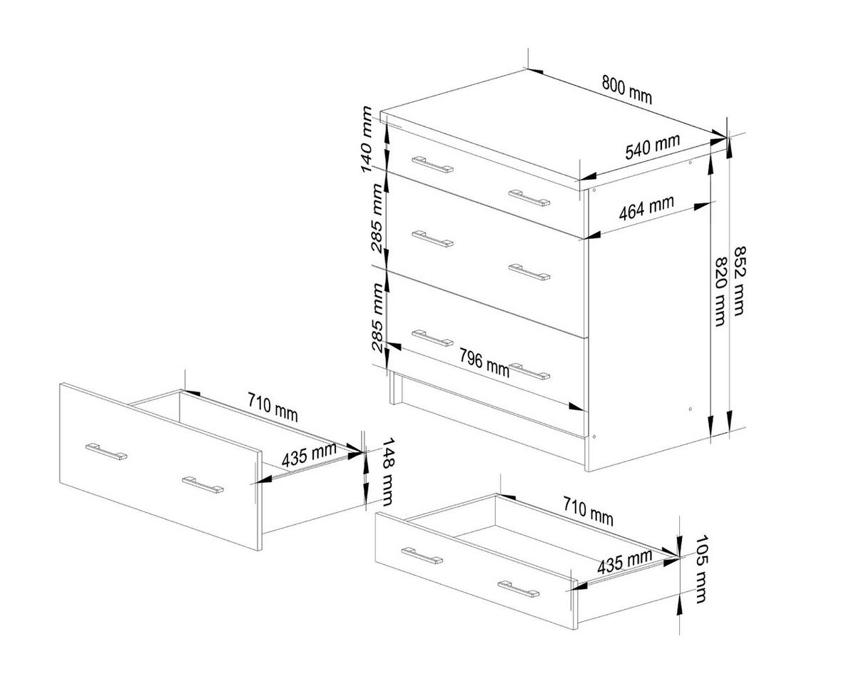 KÜCHENSCHRANK Weiß, Sonoma Eiche 44.5x80x82cm - Silberfarben/Weiß, Holzwerkstoff/Kunststoff (80/82/44.5cm) - Akord