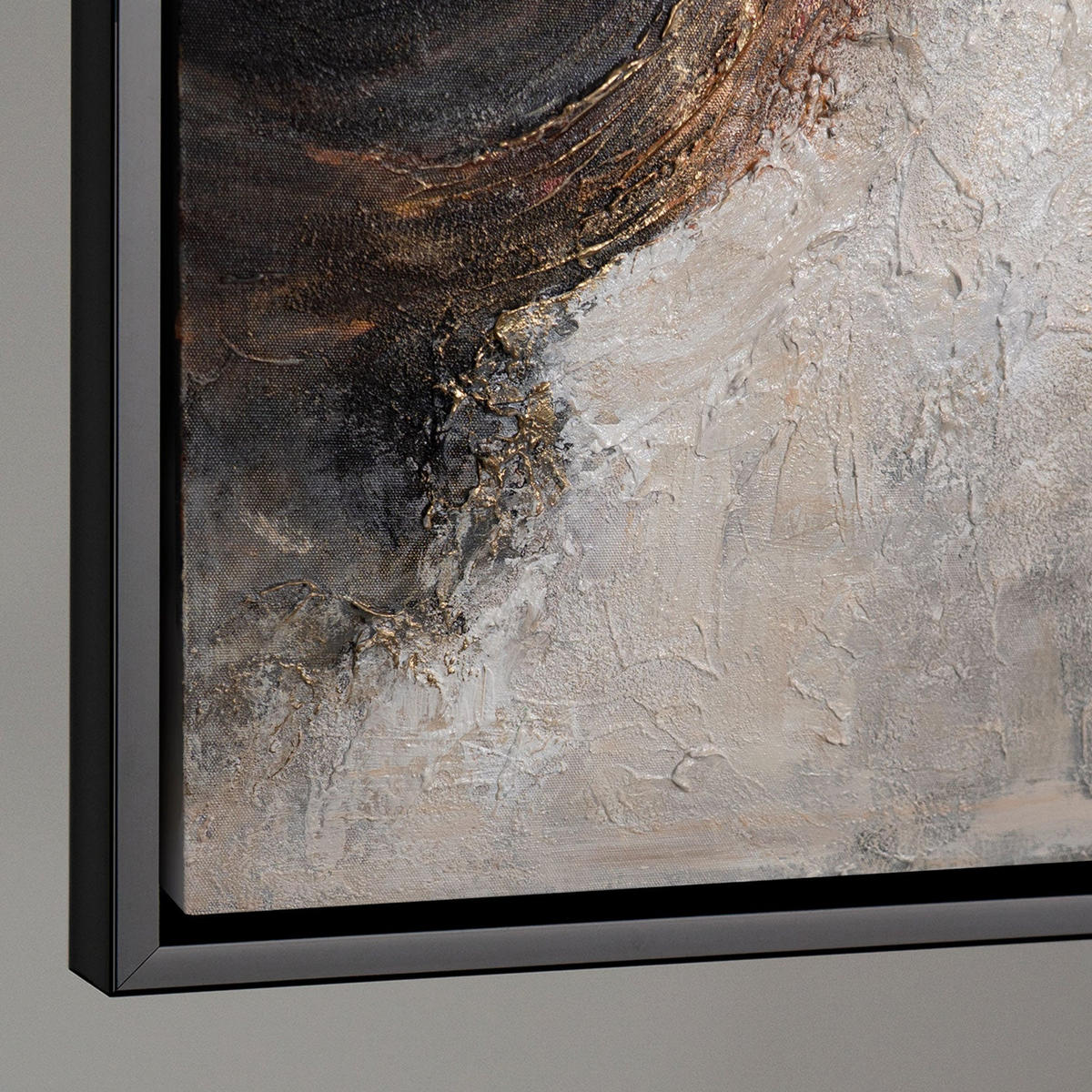 GEMÄLDE Element in Bewegung Schattenfugenrahmen Schwarz 140x100 cm - Schwarz, Holz (140/100cm) - YS-art gallery