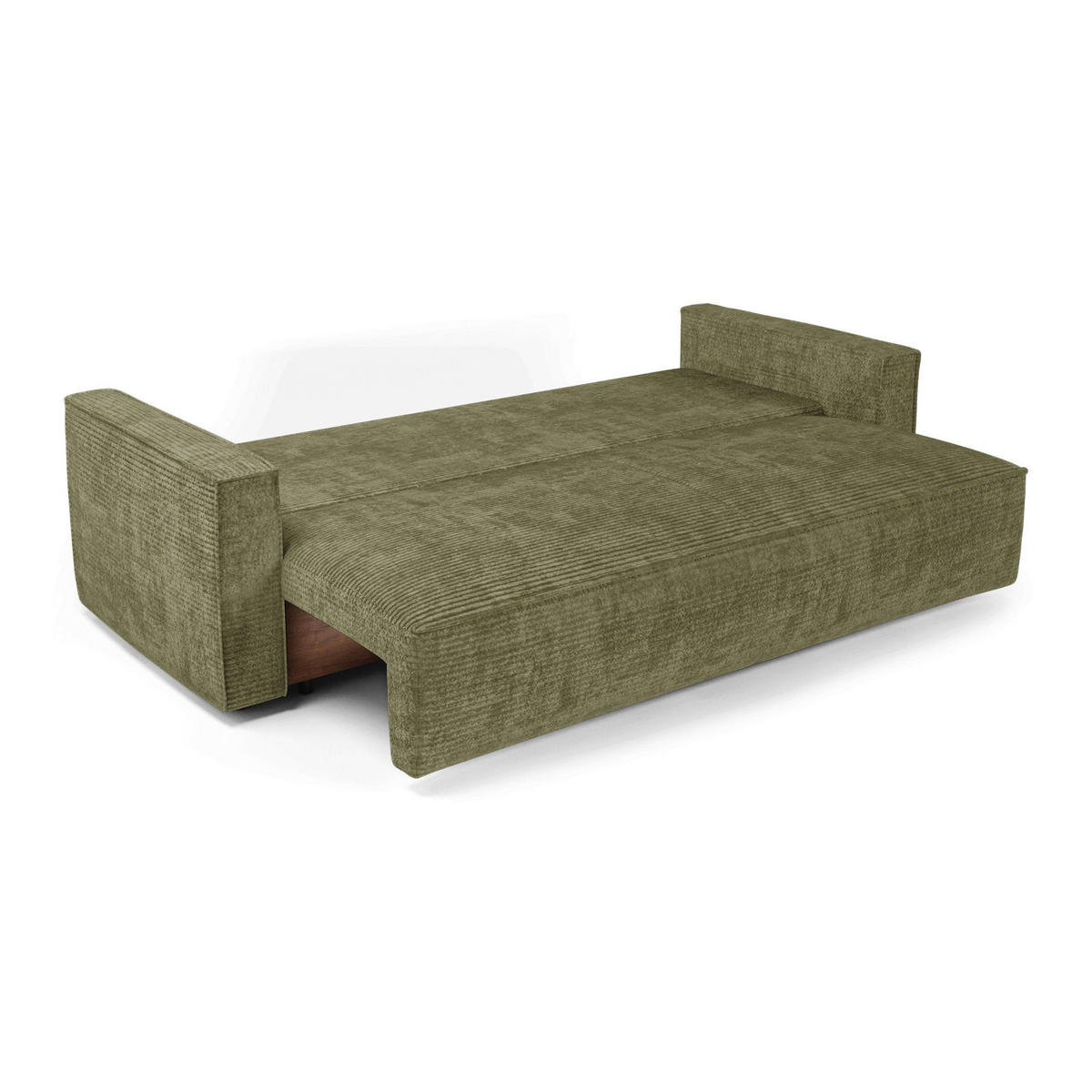 SCHLAFSOFA mit Stauraum KELY Cord Olivgrün 254cm - Olivgrün/Grün, Textil (254/78/95cm) - Premium Interiors