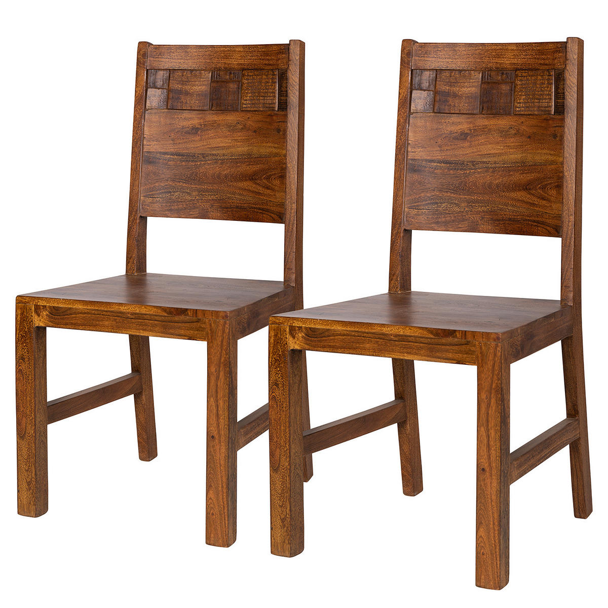 ESSZIMMERSTUHL - Akazie massiv, 2er-Set - Akaziefarben, Holz (45/100/45cm) - home24