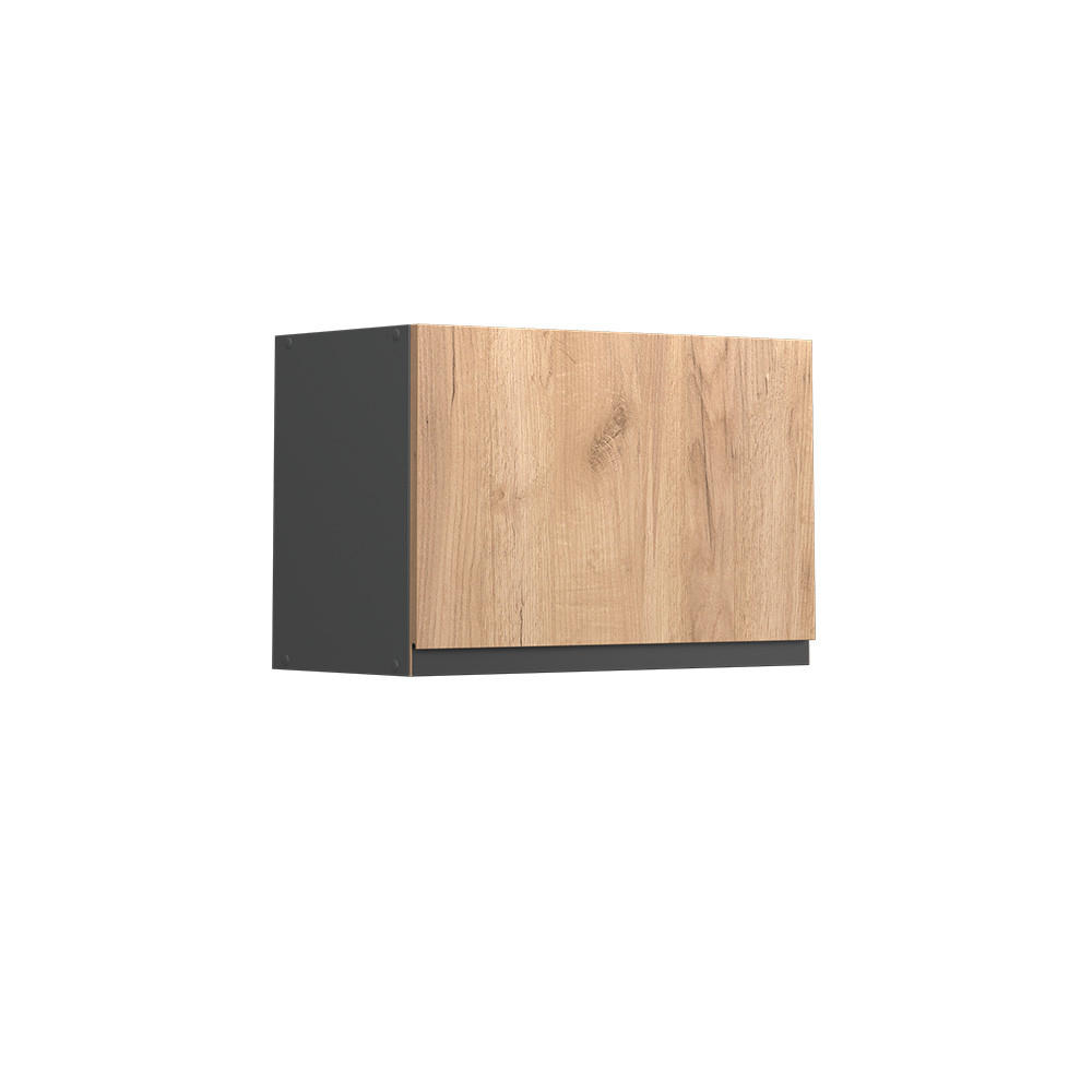 HÄNGESCHRANK R-Line Goldkraft Eiche 60 cm J-Shape, flach - Anthrazit/Eiche Wotan, Holzwerkstoff (60/40/31cm) - Vicco