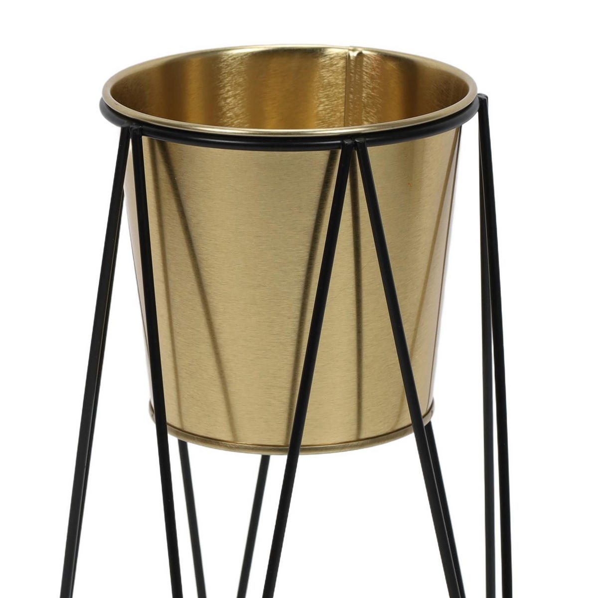 BLUMENTOPF mit Ständer - Goldfarben, Metall (16/22cm) - Home Styling Collection