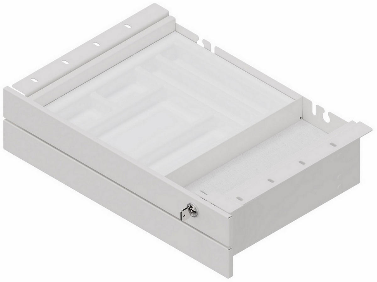 SCHUBLADE DeskDrawerPro2 30,5/46,4/11,1 cm in Weiß - Weiß, Metall (30.5/46.4/11.1cm) - bümö