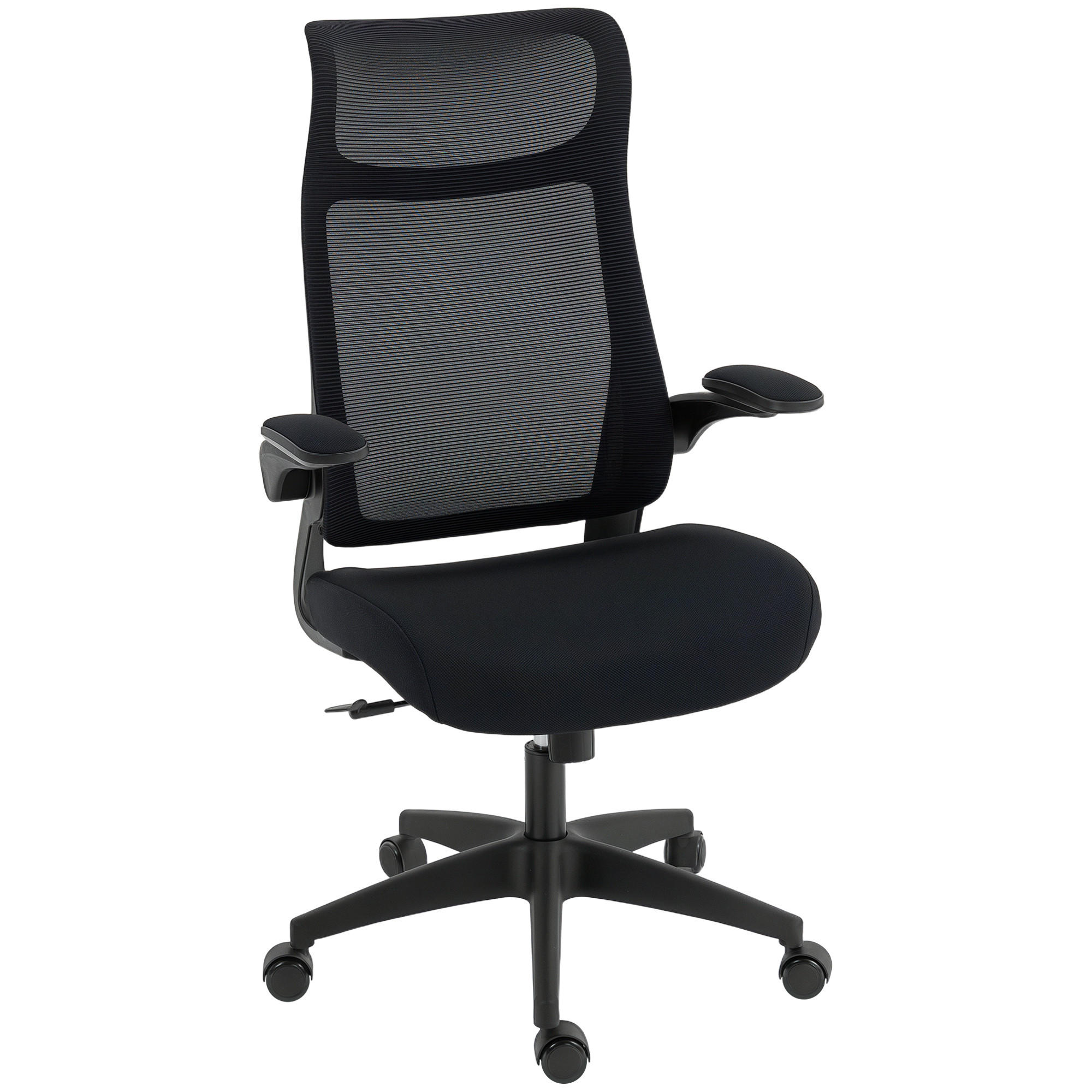 BÜROSTUHL DE-05199 3D-Armlehnen, Netzstoffrücken & Kippfunktion Schwarz - Schwarz, Kunststoff (64/118/65cm) - ComfortXL