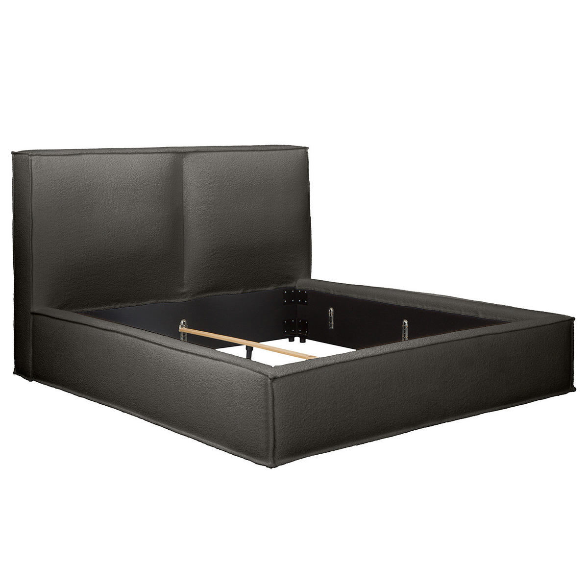 POLSTERBETT - Anthrazit, Textil (160/200cm) - home24