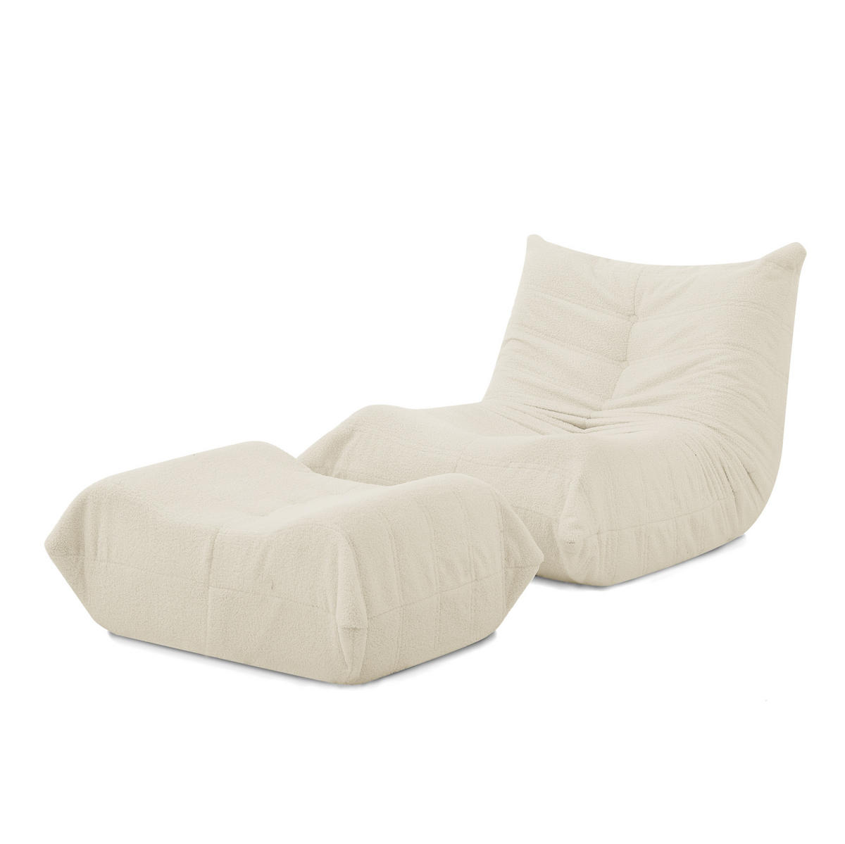 SCHLAFSESSEL mit Rückenlehne und Fußhocker Beige - Beige, Kunststoff (90/70/100cm) - Beauniv