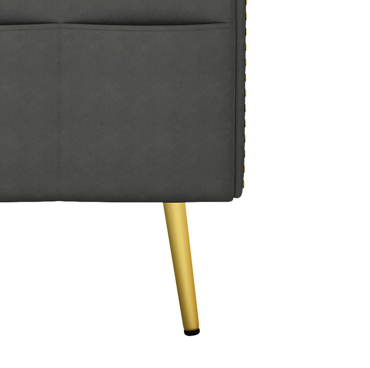 SCHLAFSOFA mit Liegefunktion 175 x 80 cm Samt Grau - Grau, Kunststoff (175/73.5/80cm) - Meubliv
