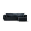 AUSKLAPPBARES-ECKSOFA rechts mit Container Kaelle aus Chenille-Stoff königsblau 4 Sitzplätze - Blau, Textil (165/252cm) - Micadoni