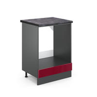 HERDUMBAUSCHRANK R-Line Rot Hochglanz 60 cm , AP Anthrazit - Anthrazit/Rot, Holzwerkstoff (60/81.6/60cm) - Vicco