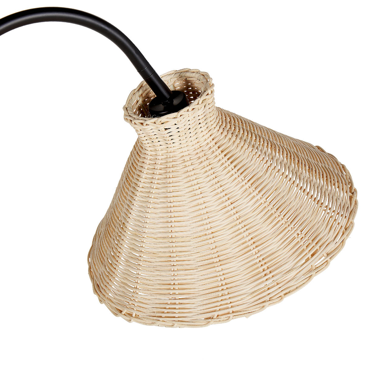 STEHLAMPE Naturfarben/Schwarz Kerian - Schwarz/Naturfarben, Naturmaterialien (63/46/148cm) - Beliani