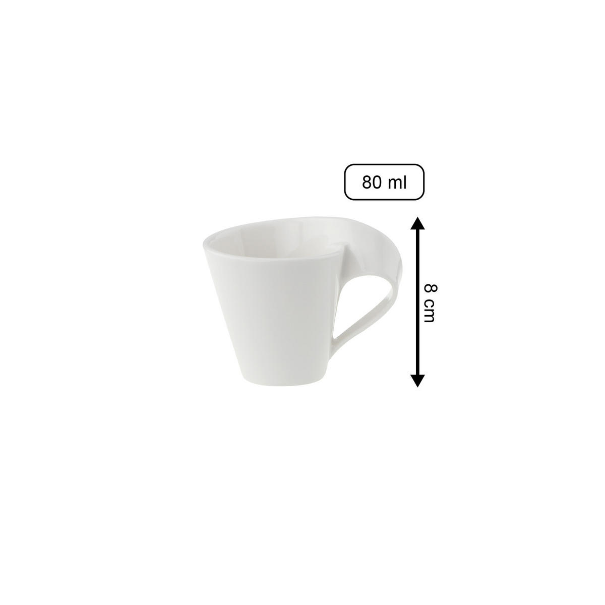 ESPRESSOTASSEN MIT UNTERTASSEN NewWave weiß 80 ml 6er Set - Weiß, Keramik (11.5/8.8/14cm) - Villeroy & Boch