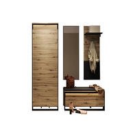 GARDEROBE Quant 6 - Schwarz/Eiche Artisan, Holzwerkstoff (152/249/40cm) - Meblini