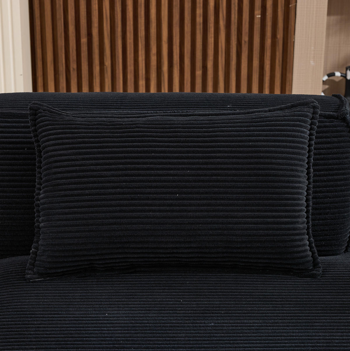 SOFA gepolstert 235 cm Polyester Black 2 Kissen - Schwarz, Textil (129/235cm) - Meubliv