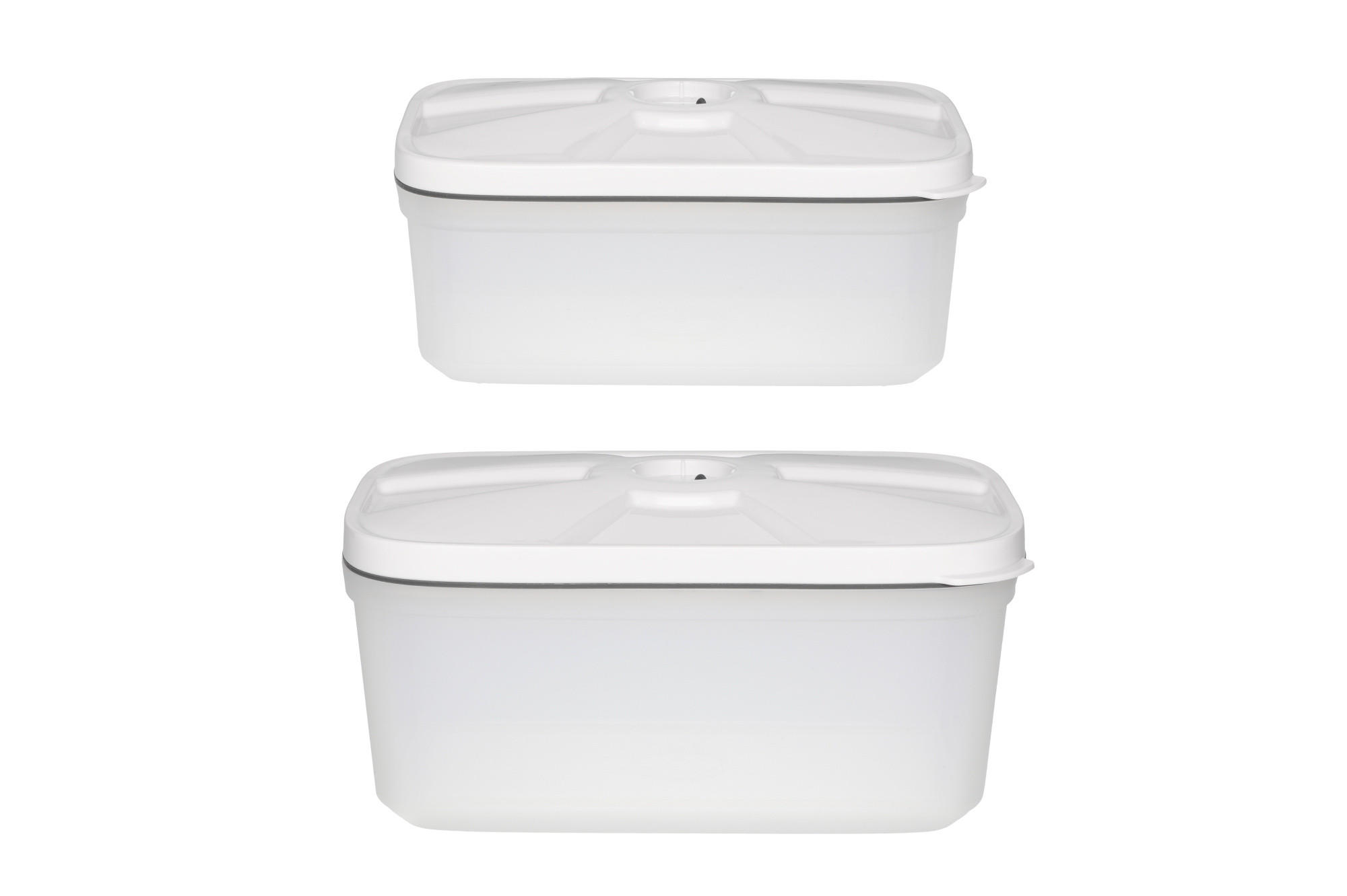 VAKUUMBEHÄLTER 2er-Set - Weiß, Kunststoff (21/10/15cm)