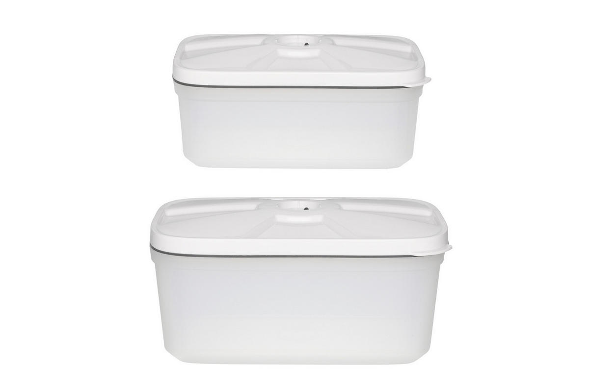 VAKUUMBEHÄLTER 2er-Set - Weiß, Kunststoff (21/10/15cm)