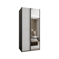 SCHWEBETÜRENSCHRANK 245,5/110/64 2-türig - Schwarz/Weiß, Holz/Metall (110/245/64cm) - Abiks Möbel
