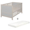 BABYBETT mit Matratze Easy Sleep 70 x 140 cm - Hellgrau, Holzwerkstoff/Textil (70/140cm)