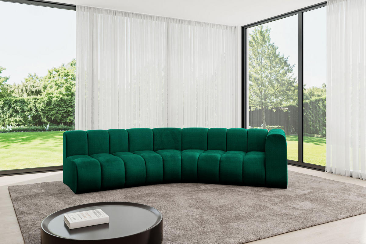 ECKSOFA modulares Sofa Karex-L1 - 308x194x70 cm Grün - Dunkelgrün, Holzwerkstoff/Textil (308/194cm) - ALTDECOR